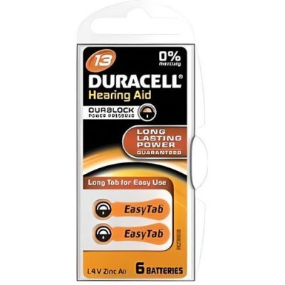 DURACELL  Lot de 2 Blisters de 6 Piles auditives ACTIVAIR Easytab DA 13