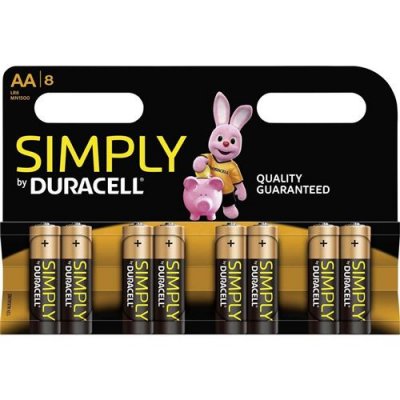 DURACELL  Lot de 3 Piles Simply MN1500 Mignon AA LR6 blister de 8