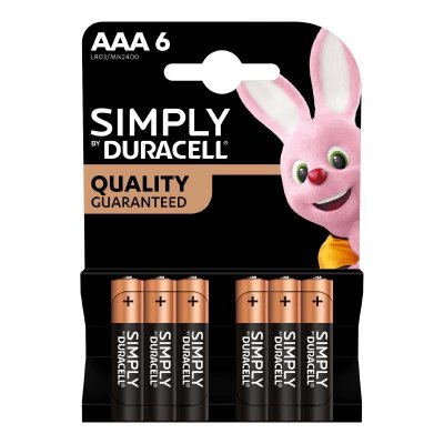 DURACELL  Pile Alcaline LR03/AAA 1,5V BL6 Simply