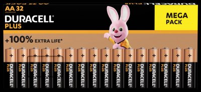 DURACELL  Plus BP32 Lot de 32 Piles alcalines et mangan&egrave;se AA 1,5 V