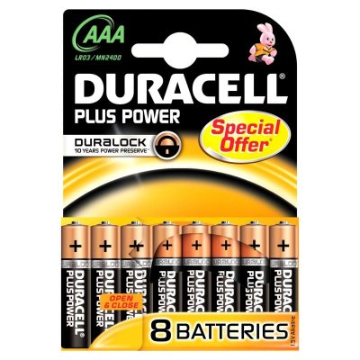 DURACELL  Plus Power Piles Alcalines Type AAA Pack de 8