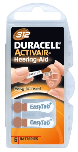 DURACELL  Set de 6 Piles Auditives Zinc-Air Type 312
