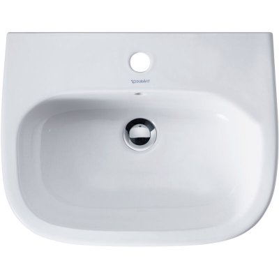 Duravit - Vasque D-Code 550 mm avec trop plein, 1 percage mitigeur blanc