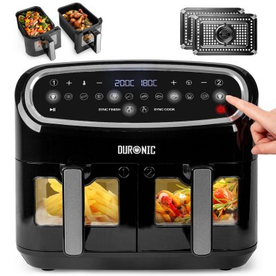 DURONIC  AF24 friteuse Double 10 L Autonome 2400 W Friteuse d'air chaud Noir