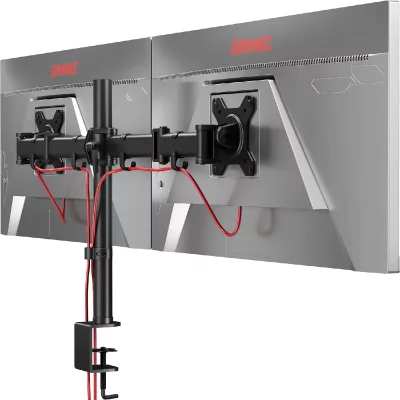 DURONIC  DM252 Support double 2 &eacute;crans PC pour bureau &agrave; pince - Rotatif / Inclinable / Pivotable