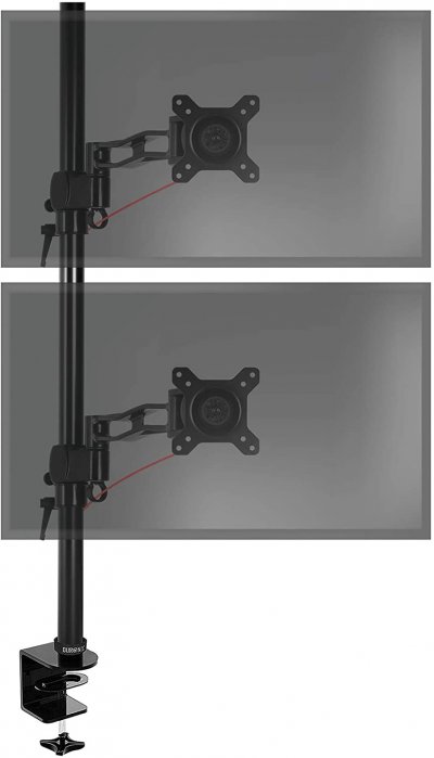 DURONIC  DM35V2X2 Support vertical double deux &eacute;crans PC pour bureau &agrave; pince - 1 Extension par bras