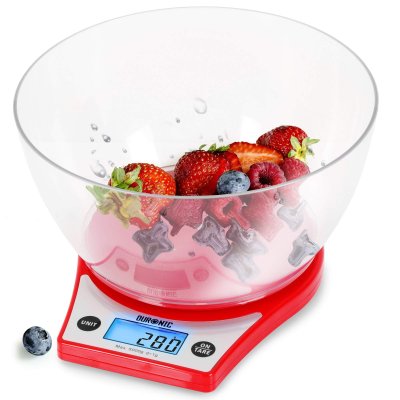 DURONIC  KS758 Balance de Cuisine num&eacute;rique noir au design fin arrondie en acier inoxydable - 5 kg