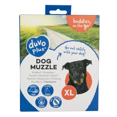 DUVOPLUS Duvo Museliere En Caoutchouc M - Noir Et Rouge - Pour Chien