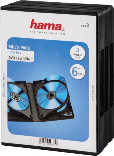 HAMA DVD Box 6 - Bo&icirc;tier pour DVD - capacit&eacute; : 6 DVD - noir (pack de 3)