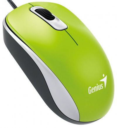 GENIUS DX-110 - Souris - droitiers et gauchers - optique - 3 boutons - filaire - USB - vert