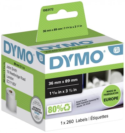 DYMO  1983172 LW &eacute;tiquettes d'adresse 89 x 36 mm