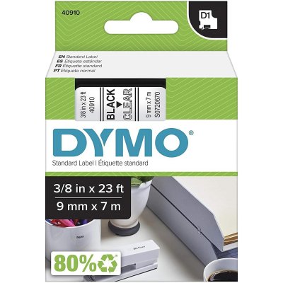 DYMO  D1 - Standard &Eacute;tiquettes - Noir sur transparent - 24mm x 7m
