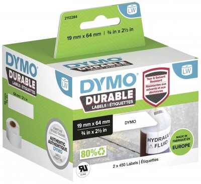 DYMO  Durable 3/4 2-1/2 19x64mm Ribbon Labels Argent&eacute;