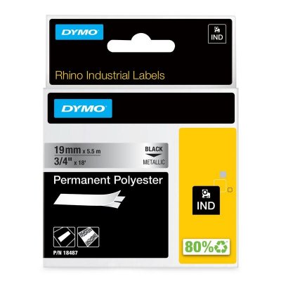 DYMO  RHINO Etiquette industrielle en polyester m&eacute;tallique Rouge