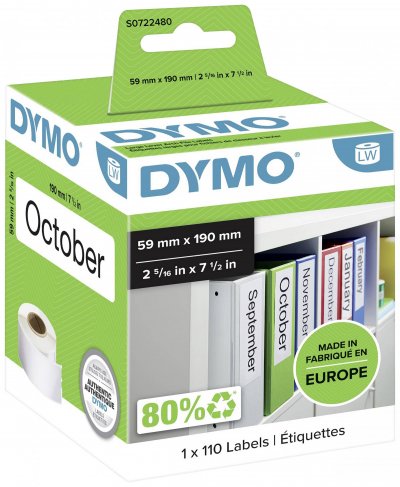 DYMO  Rouleau de 110 &eacute;tiquettes classeur 190 x 59 mm