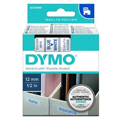 DYMO  Ruban D1 - 12 mm bleu sur blanc