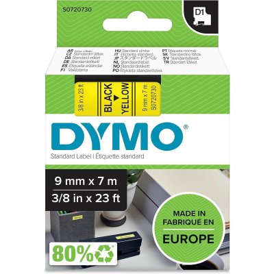 DYMO  Ruban D1 - 9 mm noir sur jaune