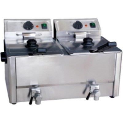 DYNASTEEL  Friteuse Professionnelle 2 x 8 L avec Vidange