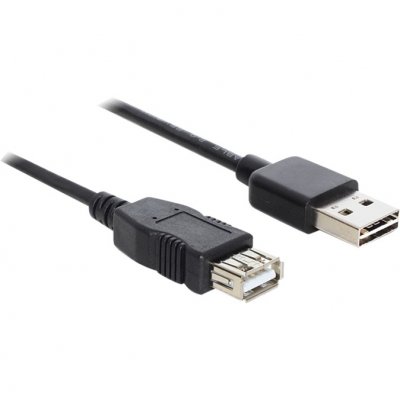 DELOCK EASY-USB - Rallonge de c&acirc;ble USB - USB (F) pour USB (M) - 1 m - noir