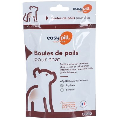 EASYPILL  Boules de Poils Chat boulettes de 2g boite de 20