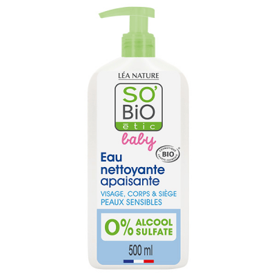 LEA NATURE SO BIO ETIC Eau nettoyante apaisante visage et si&egrave;ge haute tol&eacute;rance So'Bio &eacute;tic