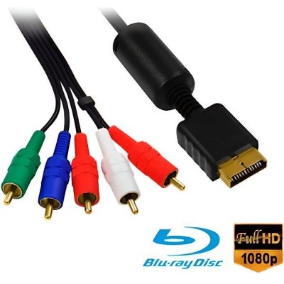 GENERIQUE Eaxus&reg; HD C&acirc;ble composant Convient a PS3 et PS2 C&acirc;ble AV TV YUV 1,5 m&egrave;tre plaqu&eacute; or