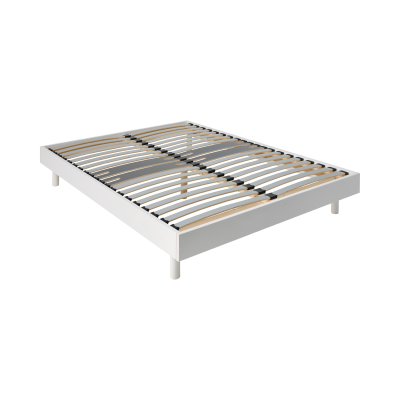 EBAC  Literie Sommier + Jeu de Pieds 160x200 Decokit 2x18 Lattes Blanc