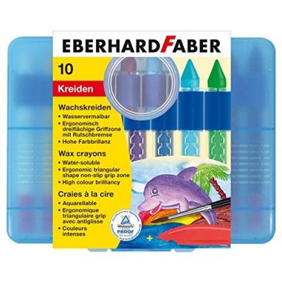 EBERHARD FABER  Crayons De Cire Soluble En Plastique (Bo&icirc;te De 10)