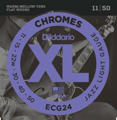 D ADDARIO AND CO ECG24 - Chrome Jazz Light 11-50 - Jeu de cordes guitare &eacute;lectrique