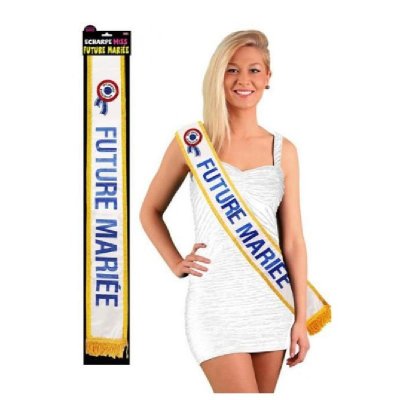 FETEANDCO Echarpe Humoristique j'enterre Ma Vie De Jeune Fille Bleue - Bleu