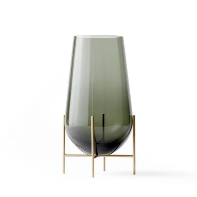 AUDO Echasse Vase Medium Smoke/Brushed Brass - Menu