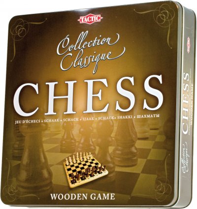 TACTIC Echecs en bois  Bo&icirc;te metal 