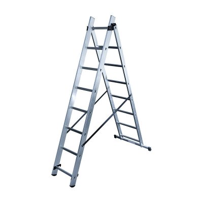 HAILO Echelle transformable 2 plans &agrave; base rapportee - 2x8 echelons 4.5m