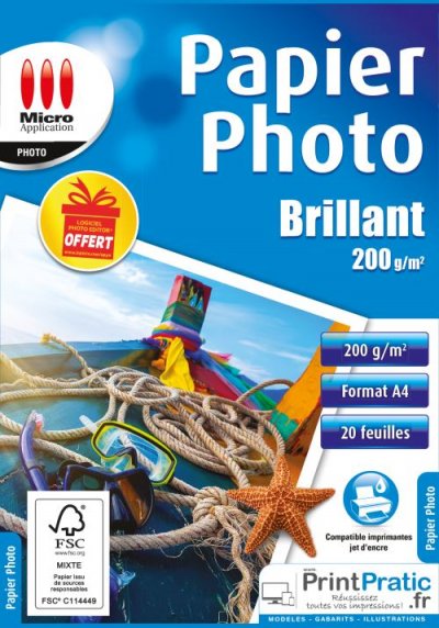 MICRO APPLICATION Eco pack papier photo brillant  A4