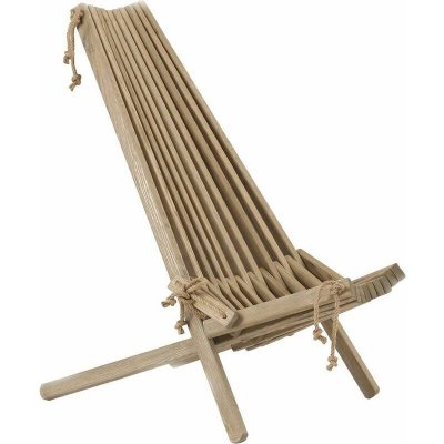 ECOFURN  90276 Ecochair de Luxe en fr&ecirc;ne, Gris huil&eacute;, 90x65x105 cm
