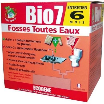 BIO7 Ecog&egrave;ne - ecogene -  sp&eacute;cial fosses toutes eaux - 12 sachets