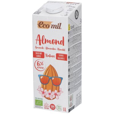 ECOMIL  Lait d'amande nature sans sucres 1L Bio -