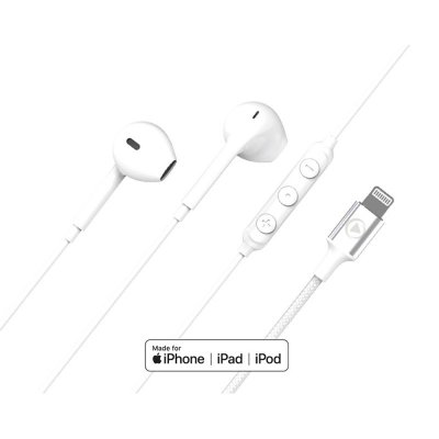 FORCE PLAY Ecouteurs avec fil  KP Bouton Lightning Blanc 
