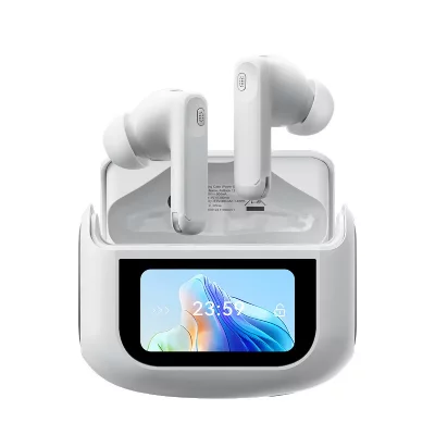 BLACKVIEW Ecouteurs  AirBuds 12 Bluetooth 5.4 &eacute;cran tactile LED ANC&ENC IPX7 blanc 