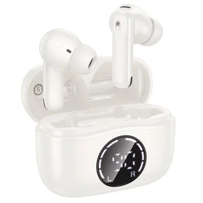 YONIS Ecouteurs Bluetooth ANC ENC R&eacute;duction De Bruit Sans Fil Autonomie 7h Noir Blanc 