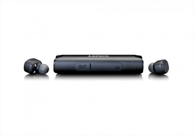 LENCO Ecouteurs bluetooth &eacute;tanches avec connexion &agrave; l'oreille noir