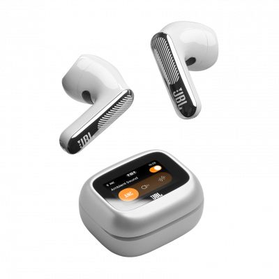 JBL Ecouteurs Bluetooth  Live Flex avec r&eacute;duction de bruit Silver