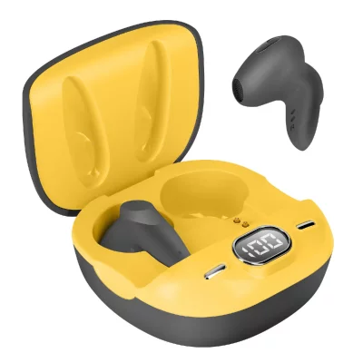 LINQ Ecouteurs Bluetooth Noir et Jaune Kit main libre et Commandes Tactiles