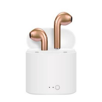 GENERIQUE Ecouteurs Bluetooth or i7 avec boitier de charge