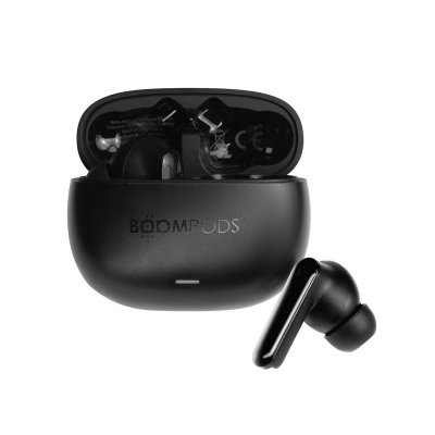 BOOMPODS Ecouteurs Bluetooth Sans Fil 5.3 ANC avec Mode Open-Ear pour Sport IPX4 Noir