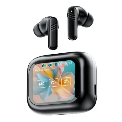 YONIS Ecouteurs Bluetooth Sans Fil Avec R&eacute;duction De Bruit Et &Eacute;cran Tactile Couleur Noir 