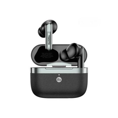 TAZATA Ecouteurs Bluetooth TWS avec R&eacute;duction de Bruit Hybride ANC -30dB et Appels HD ENC &agrave; 4 Micros - Noir
