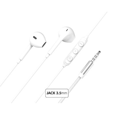 FORCE PLAY Ecouteurs Filaire Jack 3.5mm Blanc 
