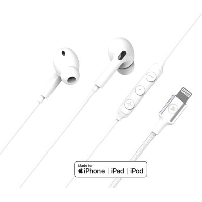 FORCE PLAY Ecouteurs filaire lightning blanc 