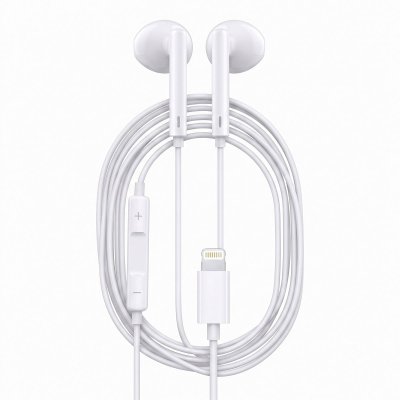 AVIZAR Ecouteurs Filaires Lightning avec Micro T&eacute;l&eacute;commande Blanc compatible iPhone 13
